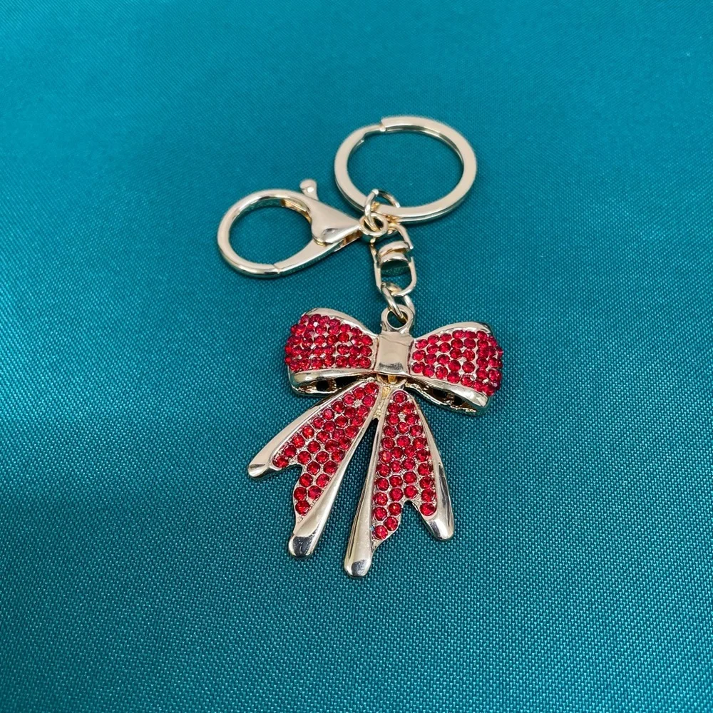 Beautiful Red Bow Bag Charm/Key Chain